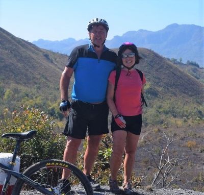  Ann & David Nicoll Cycling on the  tour with redspokes